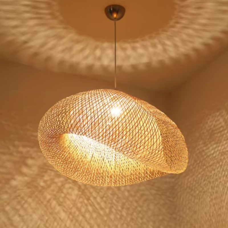 HQ Bamboo Pendant Light, Bamboo Lampshade, Wicker Bamboo Light Fixture ...