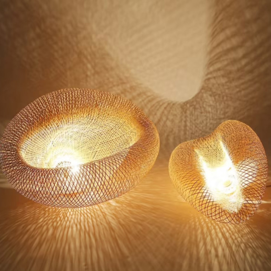 HQ Bamboo Pendant Light, Bamboo Lampshade, Wicker Bamboo Light Fixture,  Woven Rattan Lamp Shades