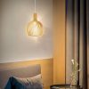 Black Dining Chandelier Birdcage Wood Slatted Pendant Lights