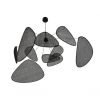 Black Rattan Chandelier, Hanging Black Lamp