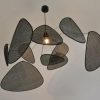 Black Rattan Chandelier, Hanging Black Lamp