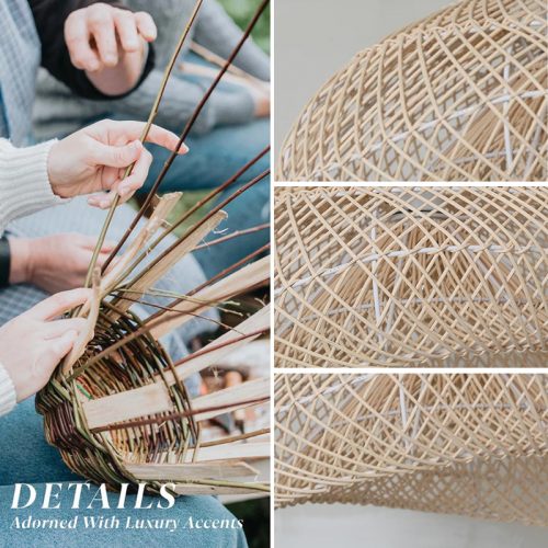 Diamond Rattan Pendant Light Fixture Detail