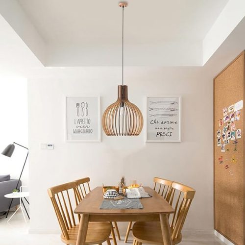 Dining Room Wood Pendant Light