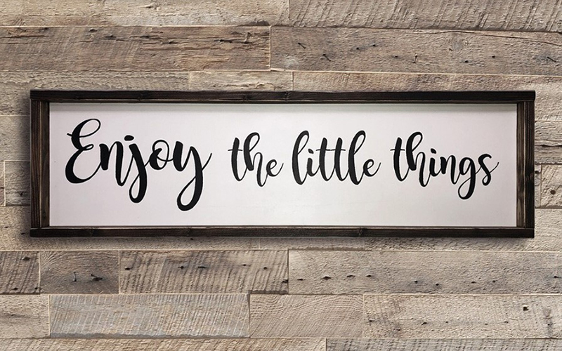 Enjoy The Little Things Wood Sign - Farmhouse Wall Decor Idea