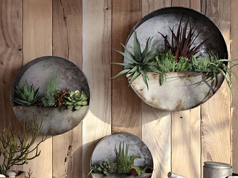 Farmhouse Galvanized Metal Wall Planters