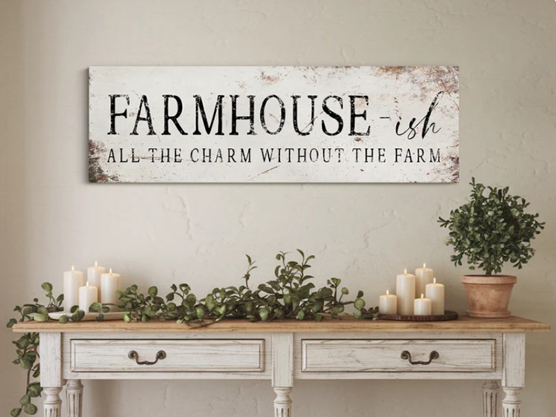 Farmhouse Wall Decoration Embraces A Cozy, Honest Style And Rustic Beauty