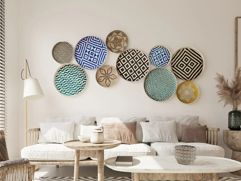 Hanging Basket On Living Room Wall