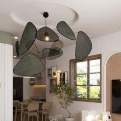 bamboo pendant light rattan lampshade