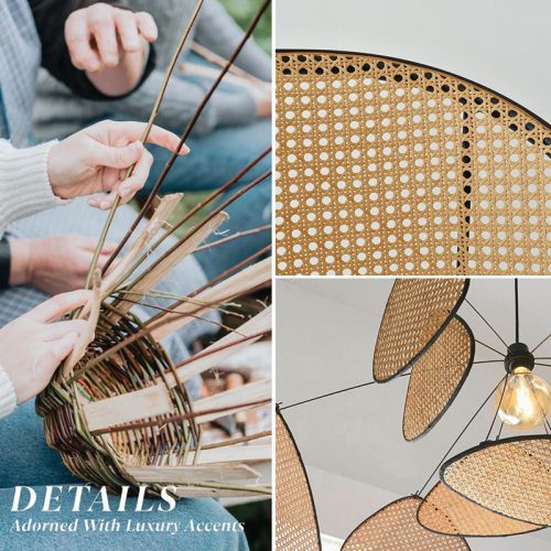 Sirius Rattan Pendant Lighting Chandelier Detail