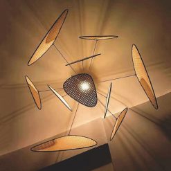 Sirius Rattan Pendant Lighting Chandelier At Night