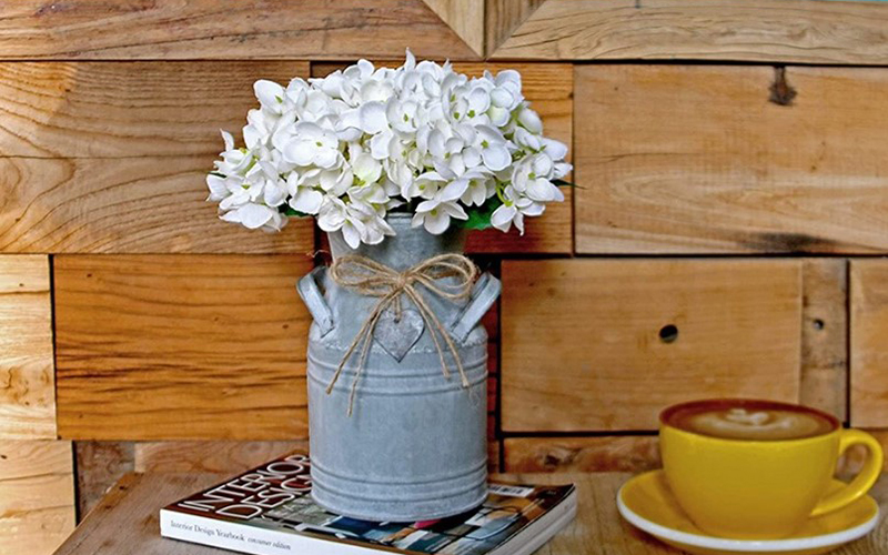 Vintage Metal Milk Jug For Farmhouse Wall Style