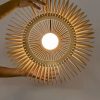 Vintage Slatted Wood Pendant Light From Bottom