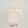 Wicker Rattan Cage Pendant Light Fixture Light Off
