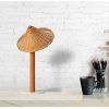 Wicker Rattan Mushroom Lamp Bedside Table Desk