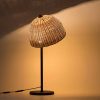 Wicker Rattan Mushroom Lamp Table Bedside