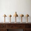 Wicker Rattan Table Lamp Mushroom Lampshade