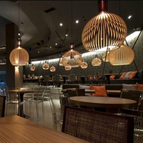 Wood Pendant Light Restaurant