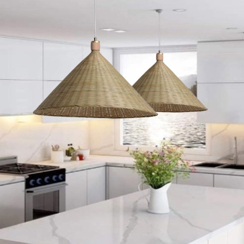 Rattan Cone Lamp Shade Kitchen Lamp Rattan Light Fixtures Wicker   Bamboo Pendant Light Rattan Pendant Light Over Dining Table Lighting Wicker Lampshade Bamboo Light 1 800x800 