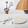 Bedroom Bedside lamp, Rattan table lamp, table lighting lampshade