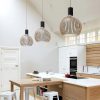 Black Dining Chandelier, Birdcage Pendant Light Wood Lamp Hanging Light