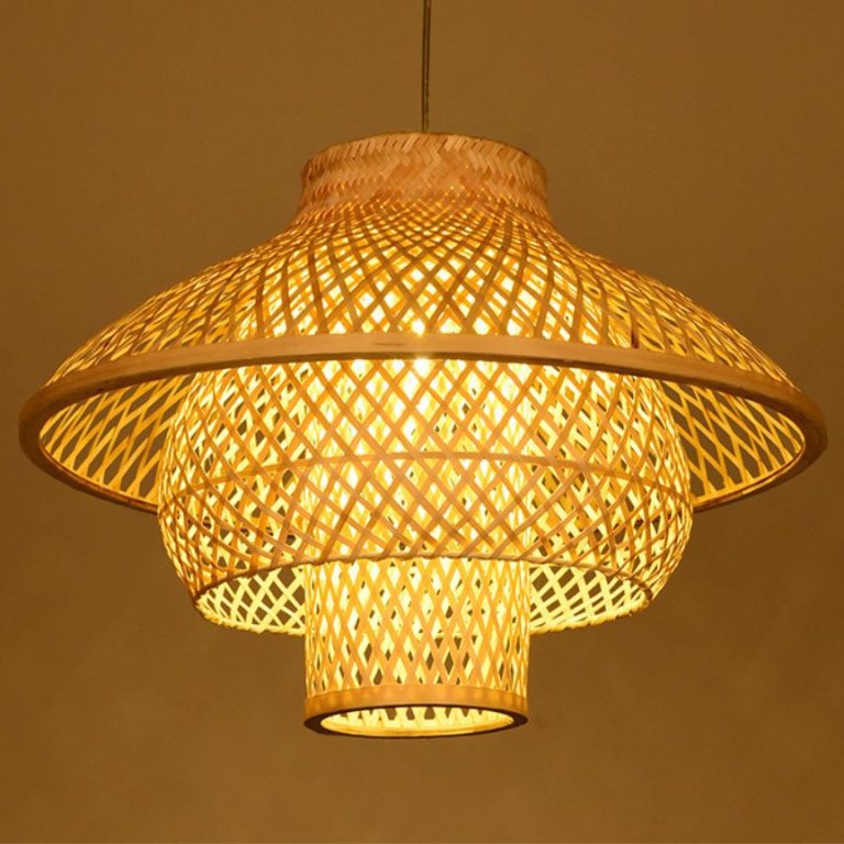 Woven Bamboo Pendant Lights Bamboo Lamp Shade Lantern, Wicker Bamboo