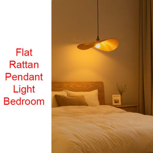 Flat Rattan Pendant Light Bedroom