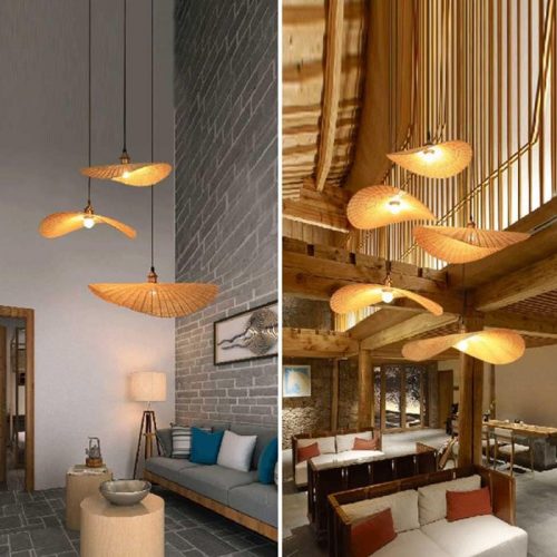 Flat Rattan Pendant Light Living Room