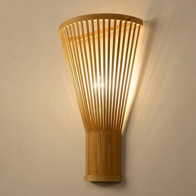 Wooden Wall Lampshade Handmade Bamboo Sconce Lighting