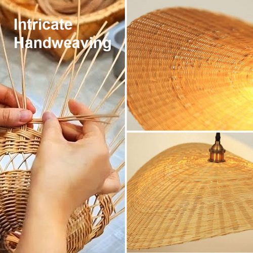 Wicker Flat Rattan Light Detail