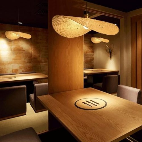 Wicker Rattan Flat Light Restaurant