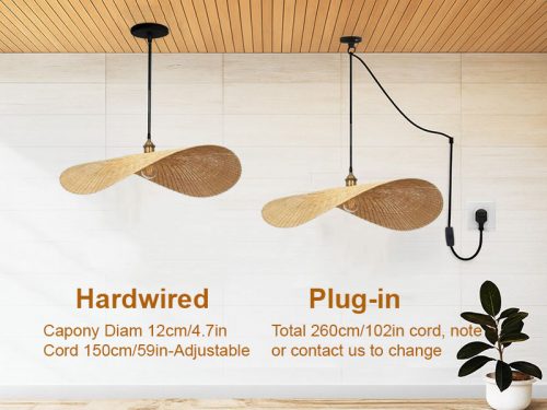 Woven Rattan Light Shade Hanging Options