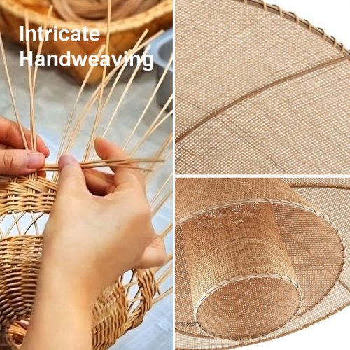 Chic Rattan Pendant Light Fixture Detail