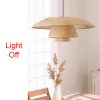 Chic Rattan Pendant Light Fixture Light Off