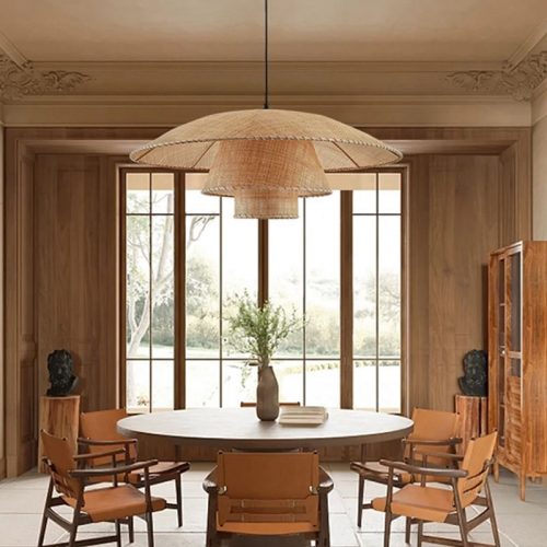 Chic Rattan Pendant Light Fixture For Dining Room