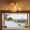 Creative Flower Rattan Pendant Light Rattan Petal Ceiling Lights