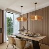 Creative Flower Rattan Pendant Lights Rattan Petal Ceiling Light
