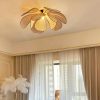 Creative Flower Rattan Pendant Lights Rattan Petal Ceiling Light