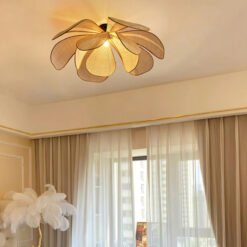 Creative Flower Rattan Pendant Lights Rattan Petal Ceiling Light