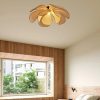 Creative Flower Rattan Pendant Lights Rattan Petal Ceiling Lighting