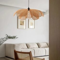 Creative Flower Rattan Pendant Lights Rattan Petal Ceiling Lights