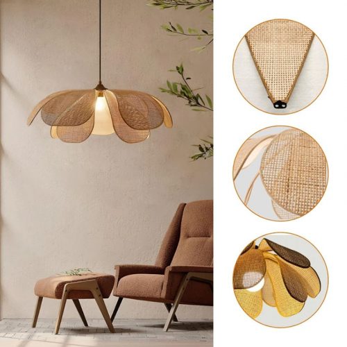 Flower Rattan Pendant Light Detail