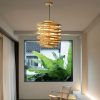 Tornado Pendant Light Fixtures Vintage Rattan Lampshade