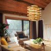 Tornado Pendant Light Fixtures Vintage Rattan Lampshade