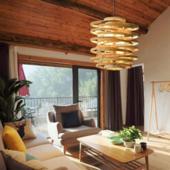 Tornado Pendant Light Fixtures Vintage Rattan Lampshade