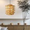 Tornado Pendant Light Fixtures Vintage Rattan Lampshade