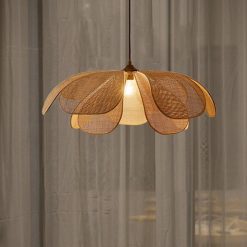 Creative Rattan Pendant Light Flower Handmade Living Room Lighting Fixtures
