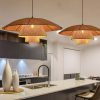 Handmade Bamboo Pendant Light Fixture, Rattan Lampshade Wicker Latern