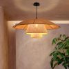 Chic Pendant Light Rattan Fixture, Bamboo Chandelier Lampshade