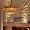 Vintage Rattan Lamp Restaurant Pendant Lights Home Deco Dining Room Kitchen Light Fixtures
