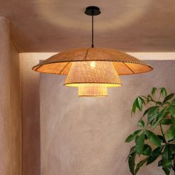 Vintage Rattan Lamp Restaurant Pendant Lights Home Deco Dining Room Kitchen Light Fixtures